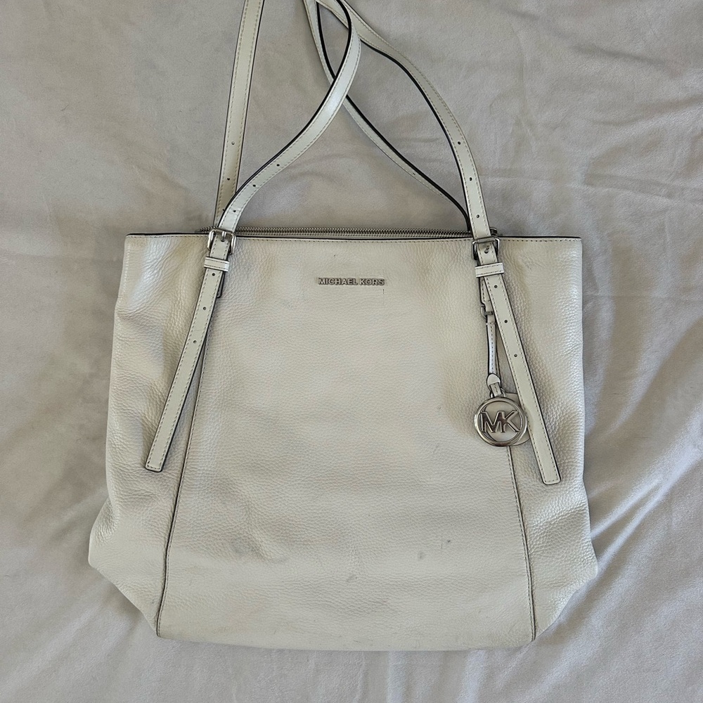 Michael Kors Cream Leather Tote Bag